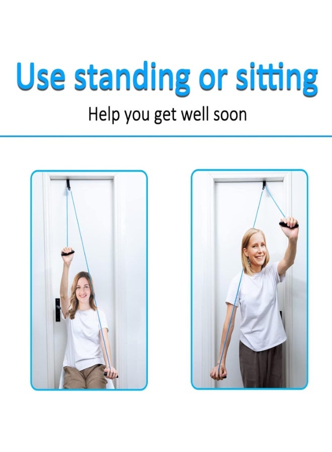 اسرلي وايت بكرة الكتف للعلاج الطبيعي، جهاز إعادة تأهيل يُعلق فوق الباب، معدات علاج طبيعي لتعافي الكفة المدورة، تخفيف آلام الكتف، تقوية الكتف وزيادة نطاق حركته - Image 4